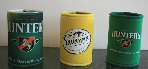 Custom printed can cooler stubby holder with a brand logo